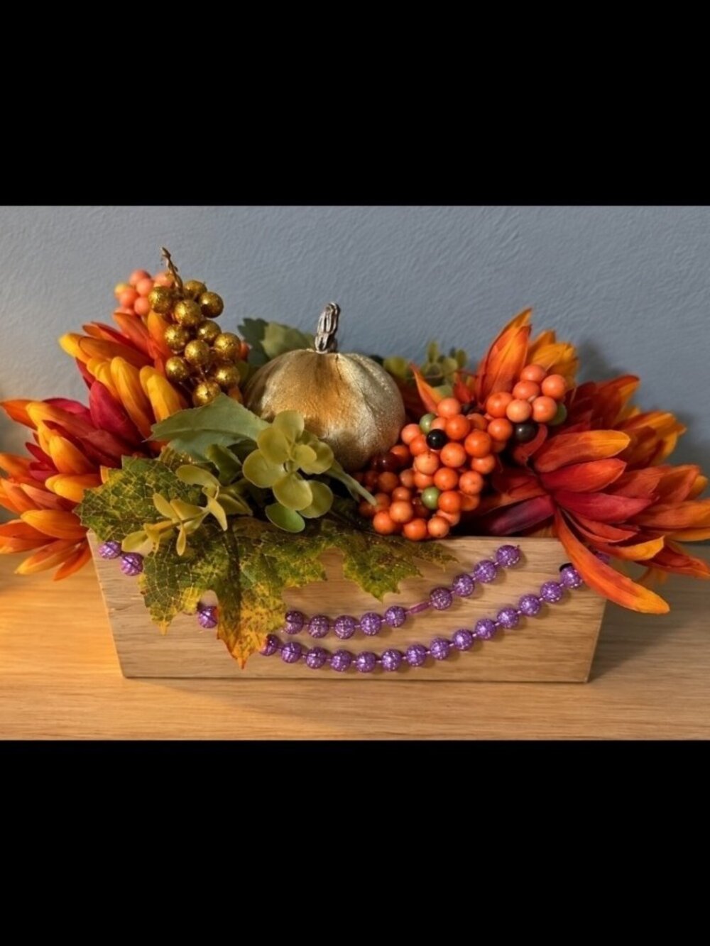 Handmade Fall Thanksgiving Pumpkin Floral Arrangement Decor
